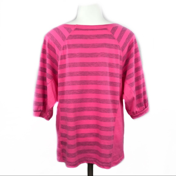 Graine Junior’s XL Hi-Low Top Pink Gray Stripes - Picture 3 of 8